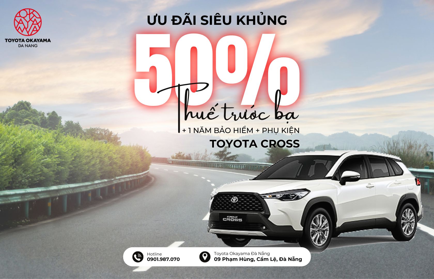 Tặng phụ kiện và giảm 50% phí trước bạ khi mua xe Toyota Cross tại TODN